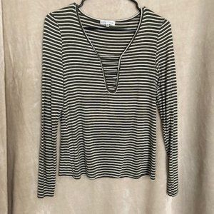 FITZ + EDDI  BUCKLE Striped Long Sleeve Top